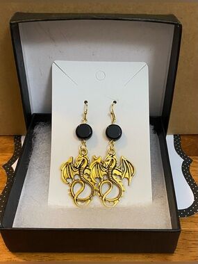 NEW Genuine Jet Crystal earrings - Bundle and save.